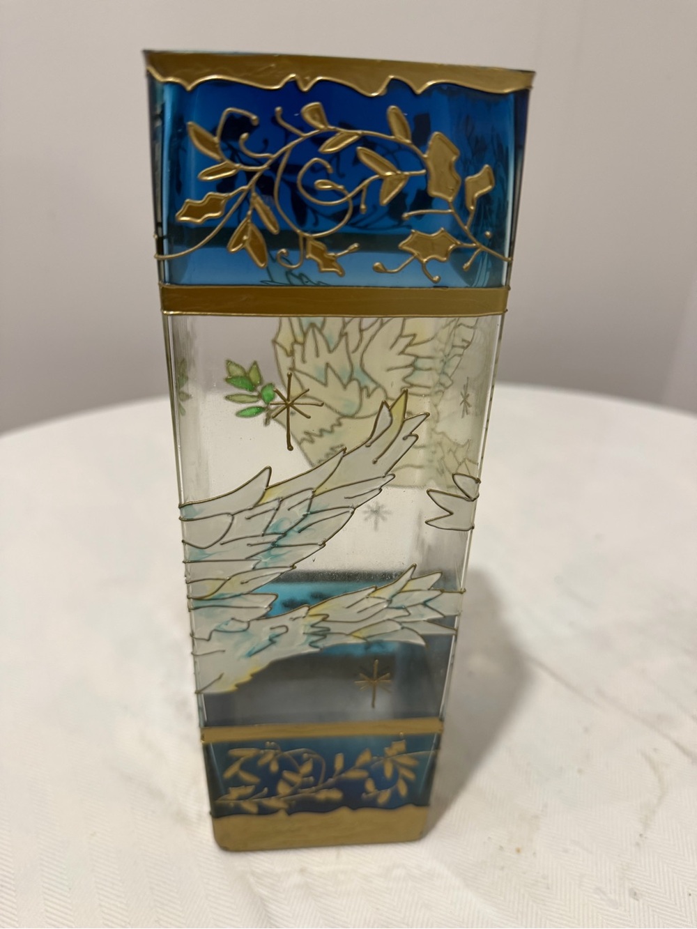 Joan Baker Designs Peace Dove Stained Glass Votive Candle Holder 2003 - Picture 5 of 6